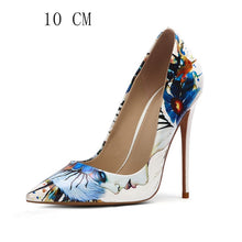 Load image into Gallery viewer, White Doodling High Heels